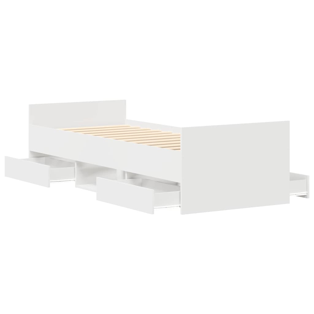 Giroletto con Testiera e Pediera Bianco 100x200 cm | homemem39