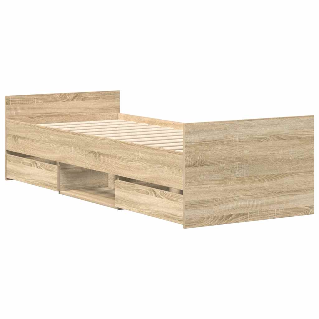 Giroletto con Testiera e Pediera Rovere Sonoma 100x200 cm | homemem39