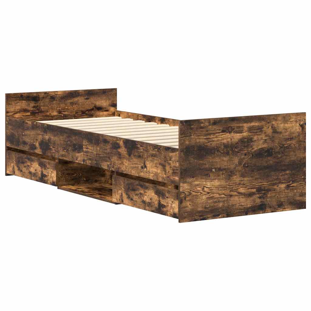 Giroletto con Testiera e Pediera Rovere Fumo 100x200 cm | homemem39