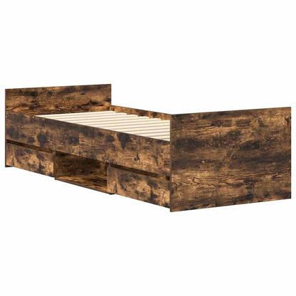 Giroletto con Testiera e Pediera Rovere Fumo 100x200 cm | homemem39