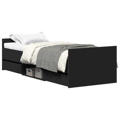 Giroletto con Testiera e Pediera Nero 90x200 cm | homemem39
