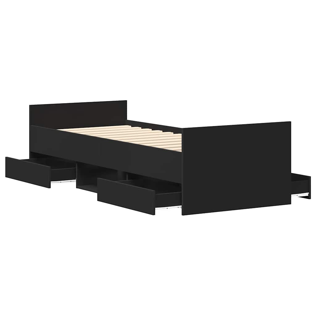 Giroletto con Testiera e Pediera Nero 90x200 cm | homemem39