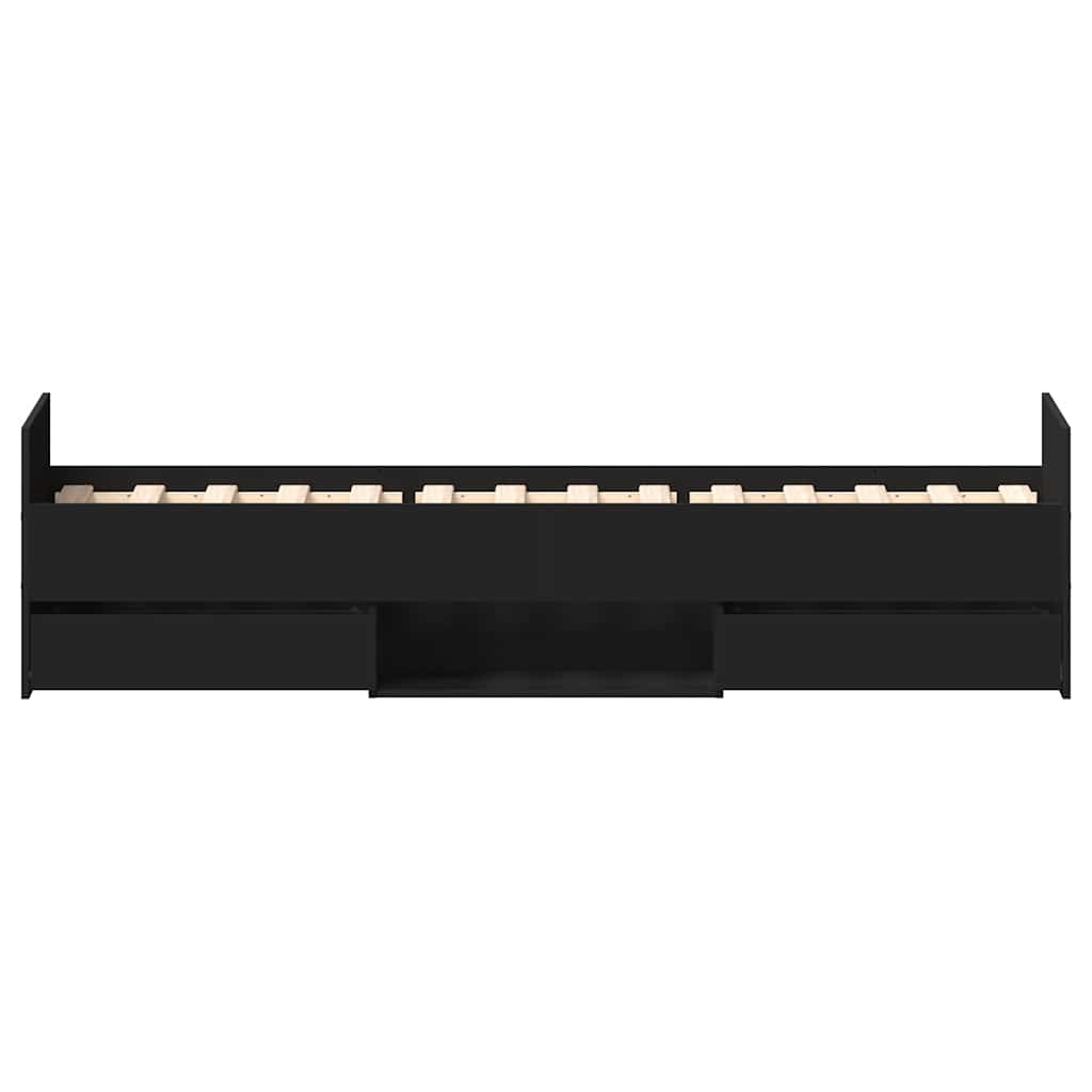 Giroletto con Testiera e Pediera Nero 90x200 cm | homemem39