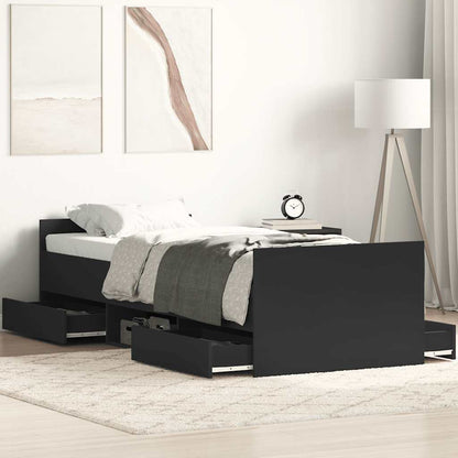 Giroletto con Testiera e Pediera Nero 90x200 cm