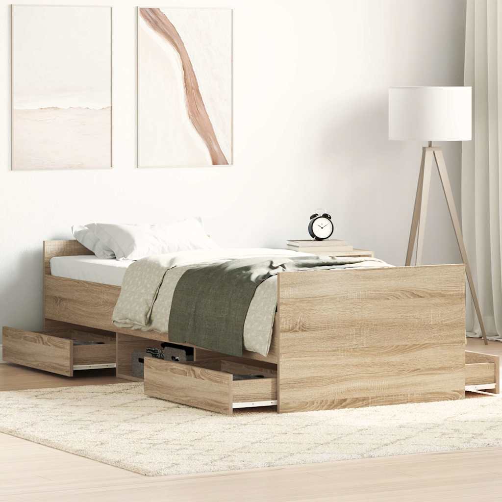 Giroletto con Testiera e Pediera Rovere Sonoma 90x200 cm | homemem39