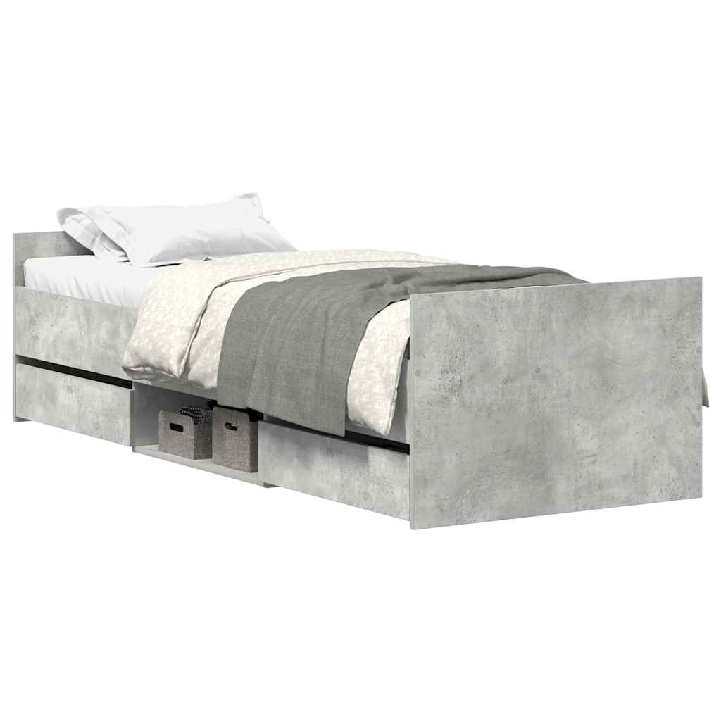 Giroletto con Testiera e Pediera Grigio Cemento 90x200 cm