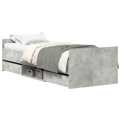 Giroletto con Testiera e Pediera Grigio Cemento 90x200 cm