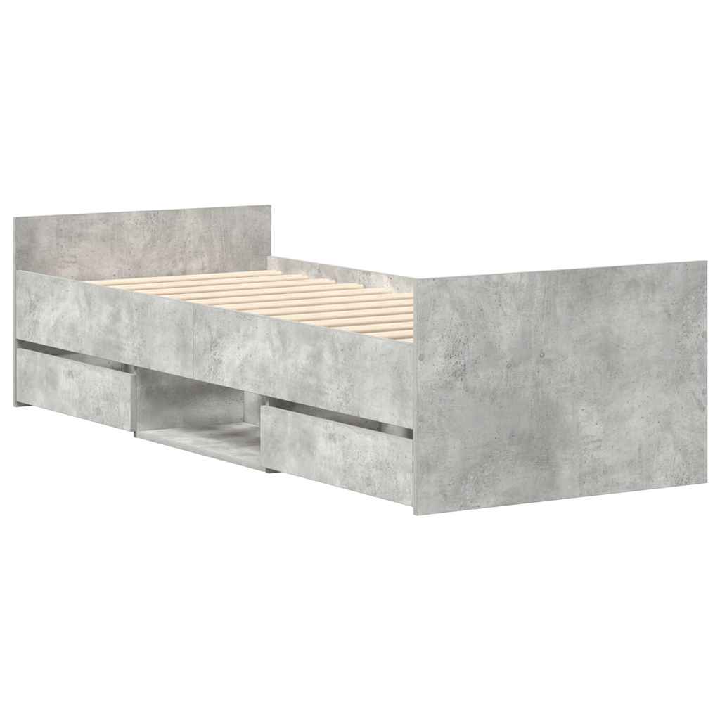 Giroletto con Testiera e Pediera Grigio Cemento 90x200 cm | homemem39