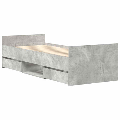 Giroletto con Testiera e Pediera Grigio Cemento 90x200 cm | homemem39