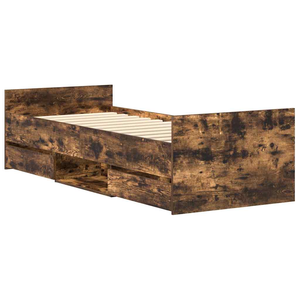 Giroletto con Testiera e Pediera Rovere Fumo 90x200 cm | homemem39