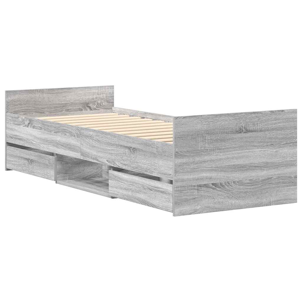 Giroletto con Testiera e Pediera Grigio Sonoma 90x200 cm | homemem39