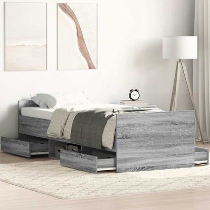 Giroletto con Testiera e Pediera Grigio Sonoma 90x200 cm | homemem39