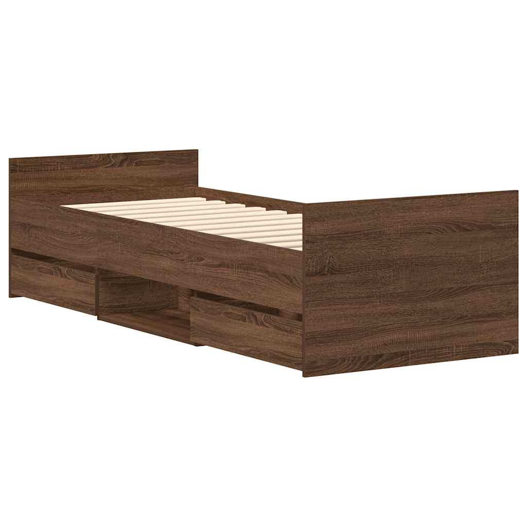 Giroletto con Testiera e Pediera Rovere Marrone 90x200 cm | homemem39