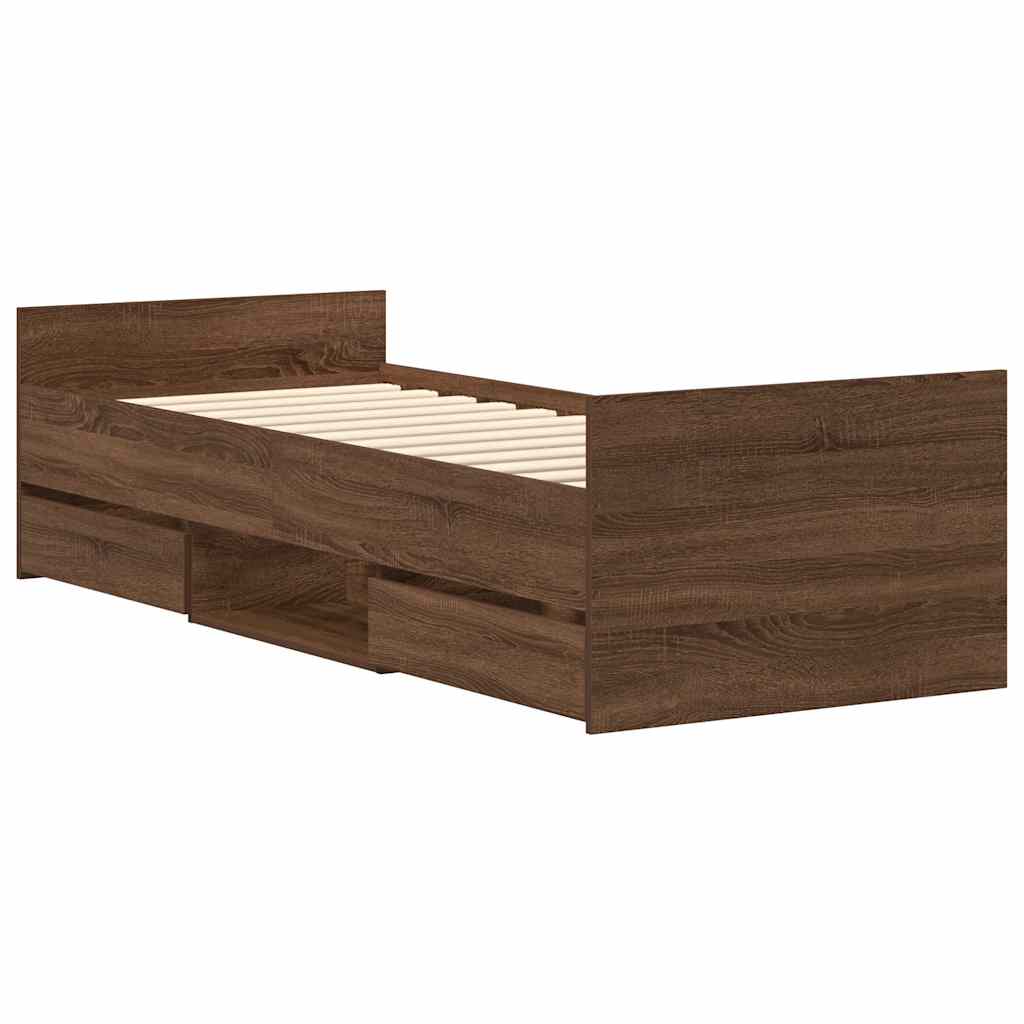 Giroletto con Testiera e Pediera Rovere Marrone 90x200 cm | homemem39