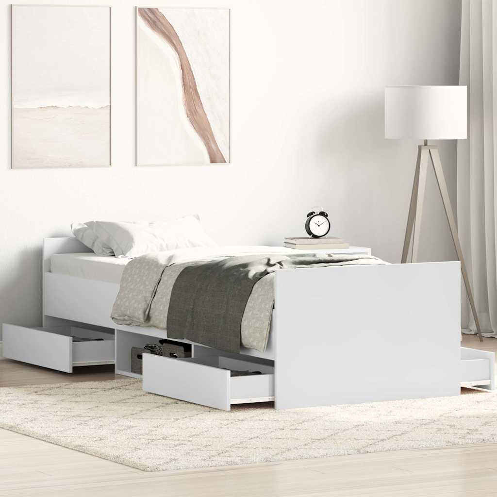 Giroletto con Testiera e Pediera Bianco 90x190 cm | homemem39
