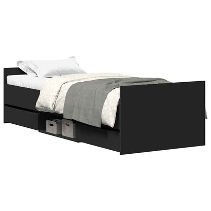 Giroletto con Testiera e Pediera Nero 90x190 cm | homemem39