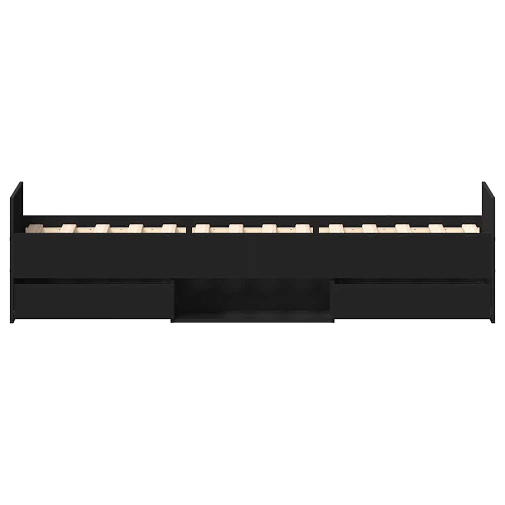Giroletto con Testiera e Pediera Nero 90x190 cm | homemem39