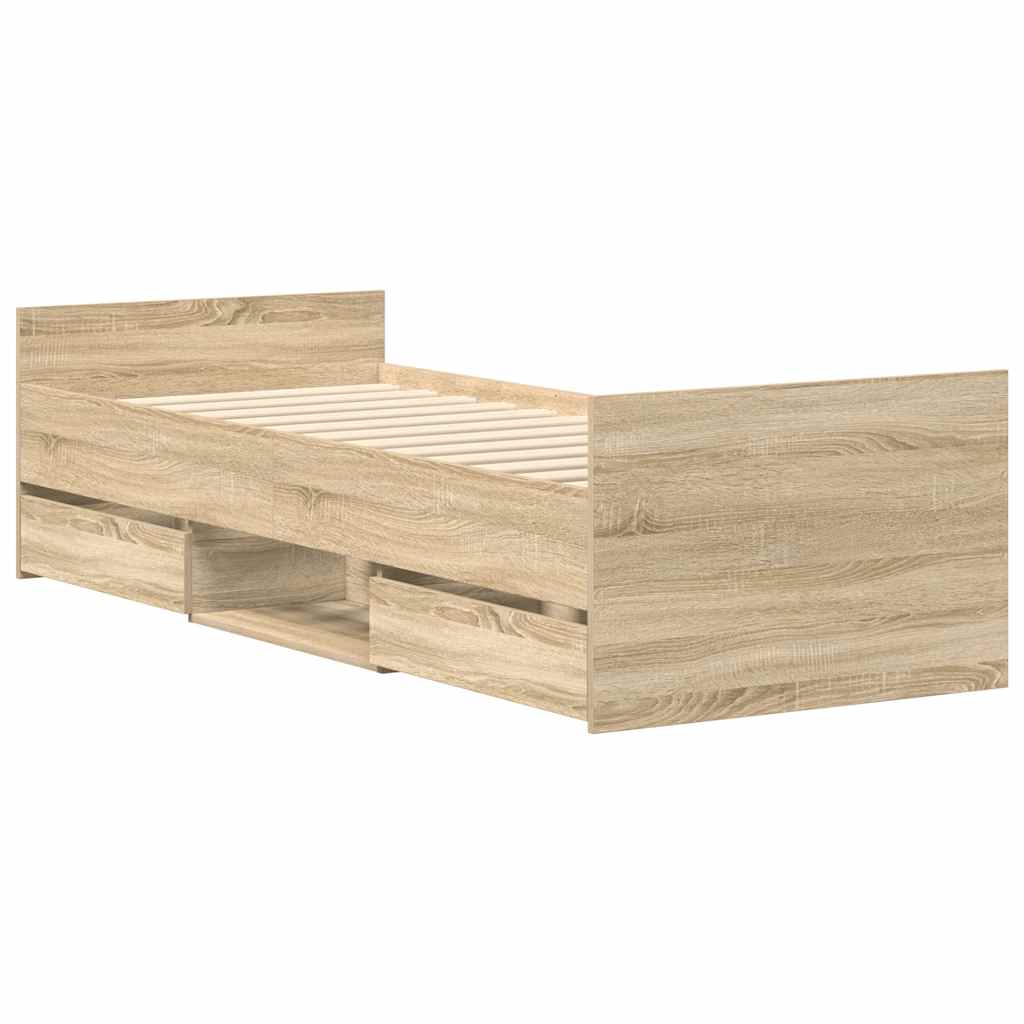 Giroletto con Testiera e Pediera Rovere Sonoma 90x190 cm | homemem39