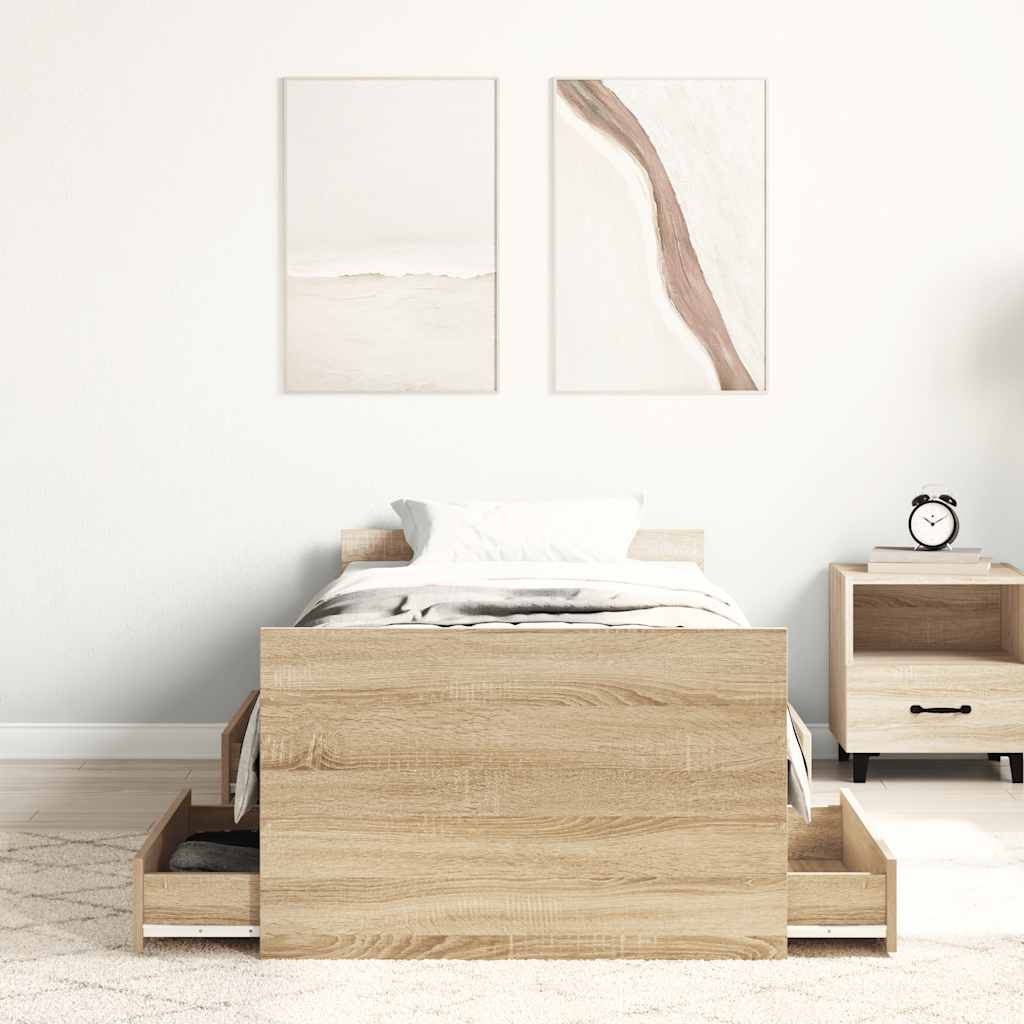 Giroletto con Testiera e Pediera Rovere Sonoma 75x190 cm | homemem39