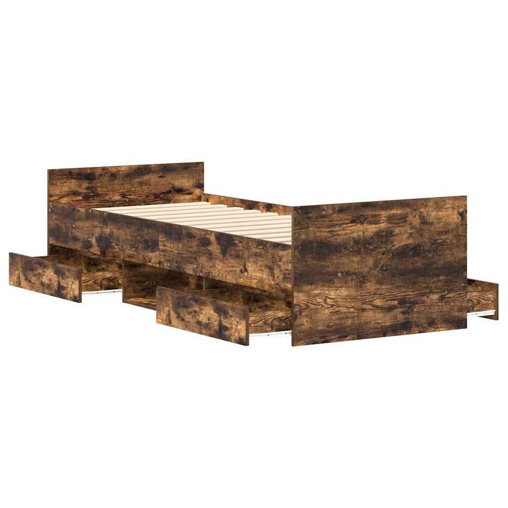 Giroletto con Testiera e Pediera Rovere Fumo 75x190 cm | homemem39
