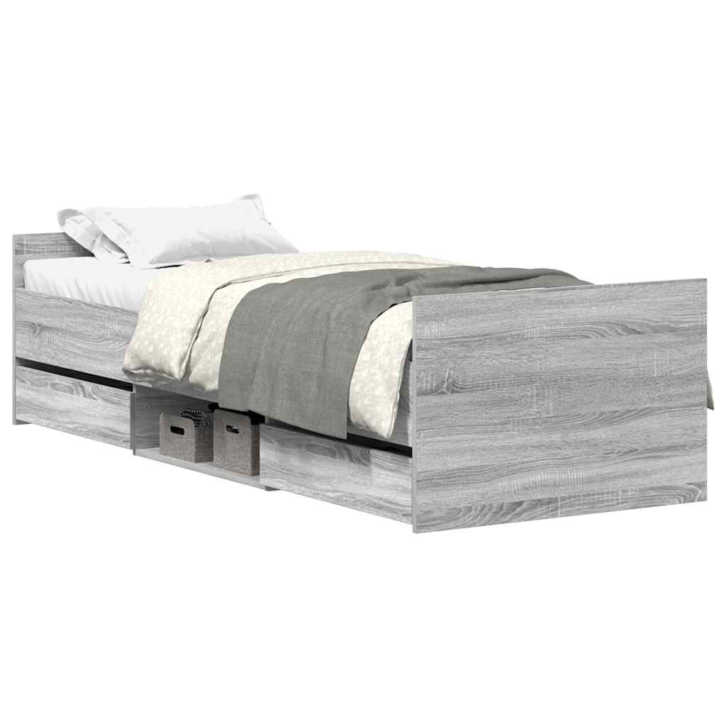 Giroletto con Testiera e Pediera Grigio Sonoma 75x190 cm | homemem39
