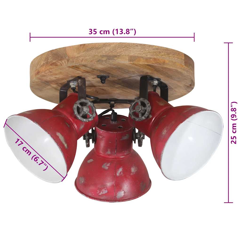 Lampada da Soffitto 25 W Rosso Anticato 35x35x25 cm E27 | homemem39