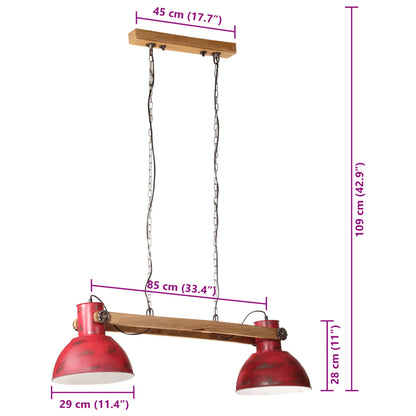 Lampada Pensile 25 W Rosso Anticato 85x28x109 cm E27