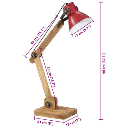 Lampada da Scrivania 25 W Rosso Anticato 23x18x96 cm E27 | homemem39