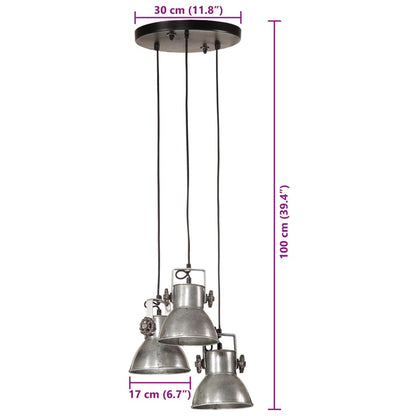 Lampada Pensile 25 W Argento Vintage 30x30x100 cm E27 - homemem39