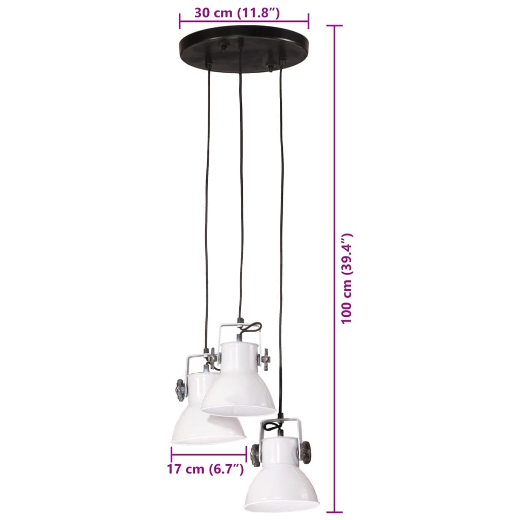 Hanging Lamp 25 W White 30x30x100 cm E27