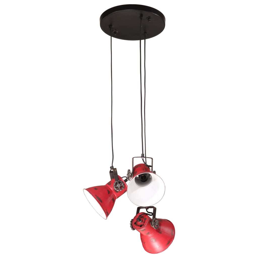 Lampada Pensile 25 W Rosso Anticato 30x30x100 cm E27