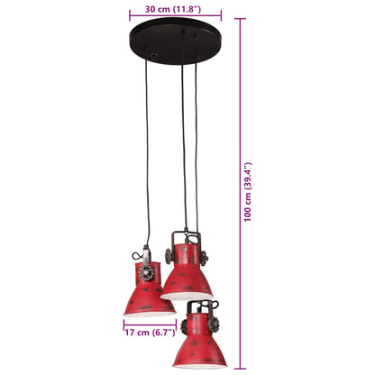 Hanging Lamp 25 W Antique Red 30x30x100 cm E27