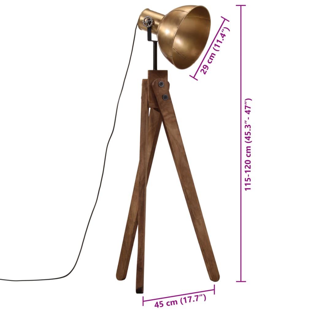 Floor Lamp 25 W Antique Brass 45x45x120 cm E27