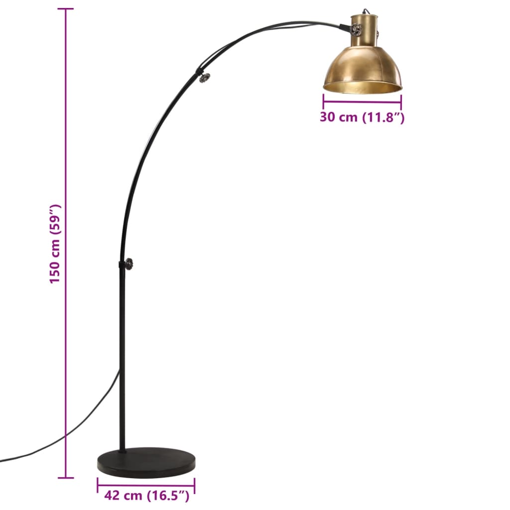 Lampada da Terra 25 W Ottone Anticato 150 cm E27