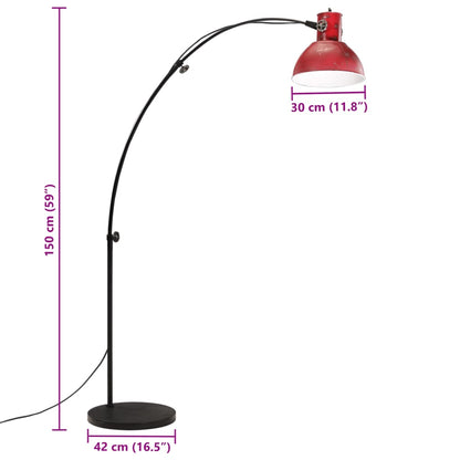 Lampada da Terra 25 W Rosso Anticato 150 cm E27