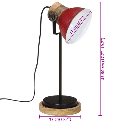 Lampada da Scrivania 25 W Rosso Anticato 17x17x50 cm E27