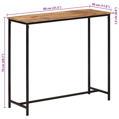 Tavolo Consolle 80x30x74 cm in Legno Massello di Mango e Ferro | homemem39