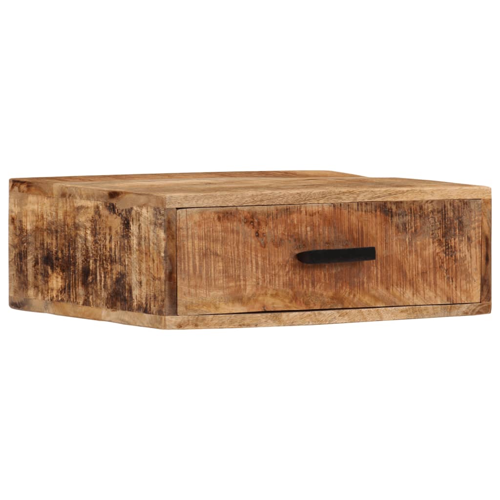 Comodino a Parete 40x30x13,5 cm in Legno Massello di Mango