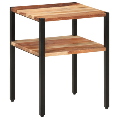 Tavolino 35x35x45cm in Legno Massello di Acacia e Ferro - homemem39
