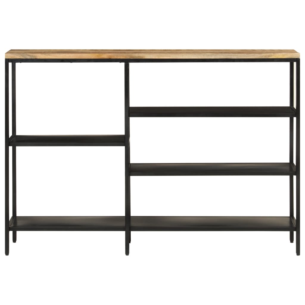 Tavolo Consolle 110x30x75cm Legno Massello Mango Grezzo e Ferro | homemem39
