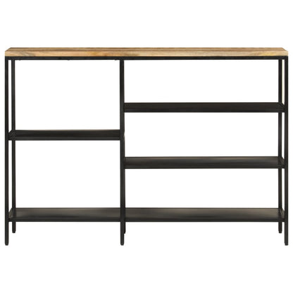 Tavolo Consolle 110x30x75cm Legno Massello Mango Grezzo e Ferro | homemem39