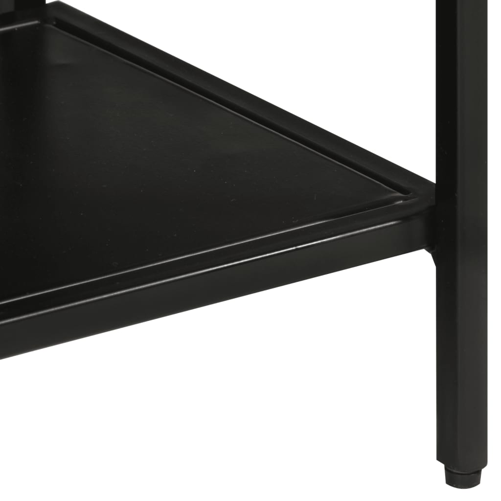 Tavolo Consolle 110x30x75cm Legno Massello Mango Grezzo e Ferro - homemem39