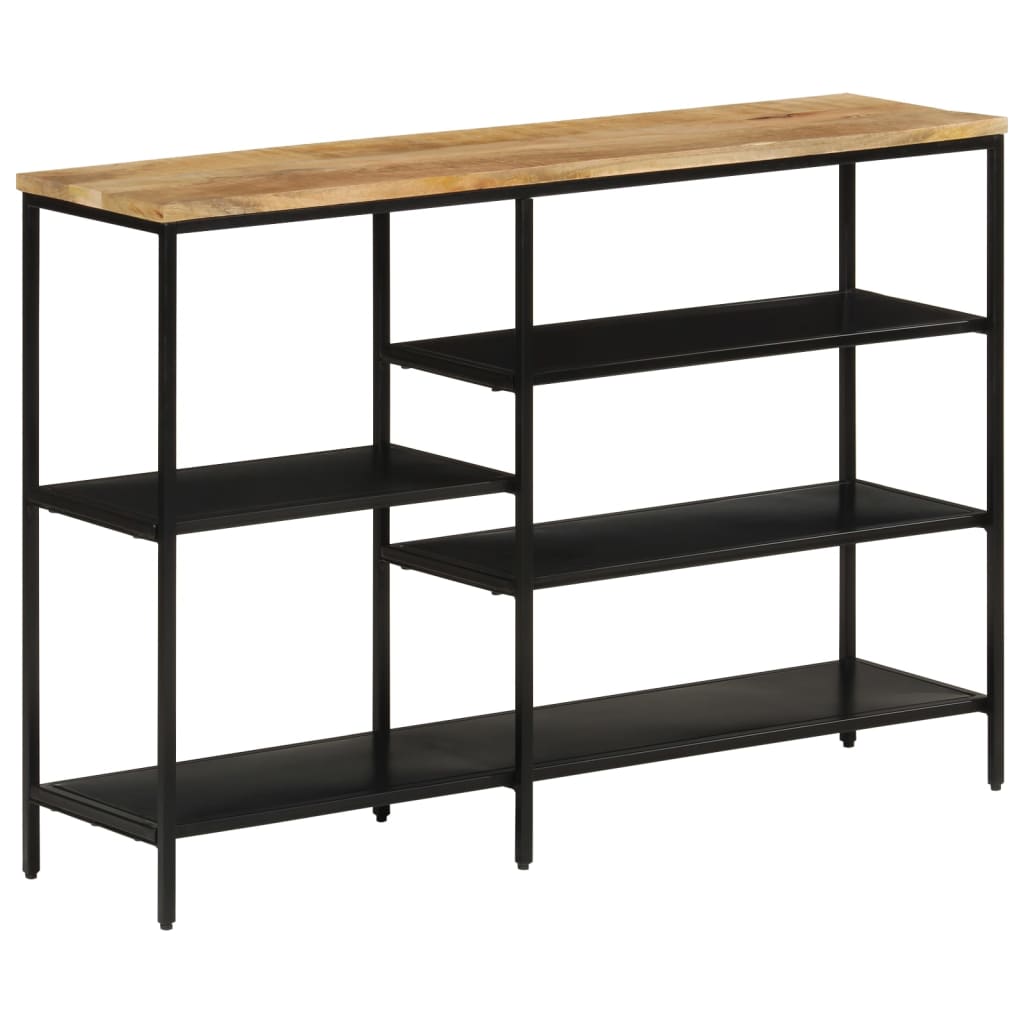 Tavolo Consolle 110x30x75cm Legno Massello Mango Grezzo e Ferro | homemem39