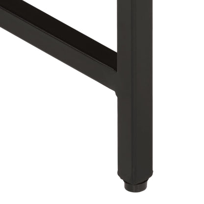 Tavolini a Incastro 3 pz Legno Massello di Mango Grezzo e Ferro - homemem39