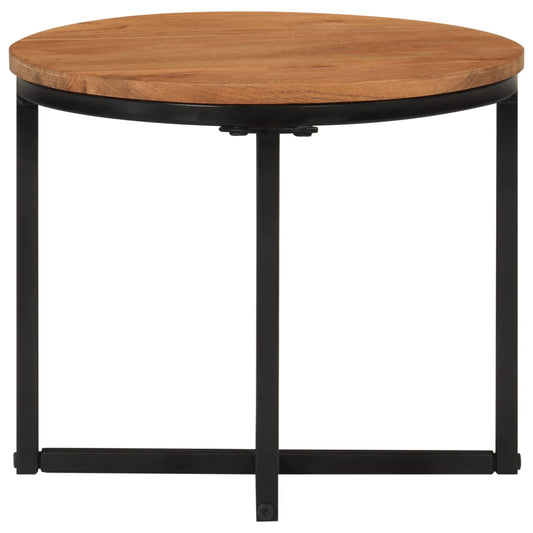 Tavolino Salotto 35x35x30cm in Legno Massello di Acacia e Ferro | homemem39