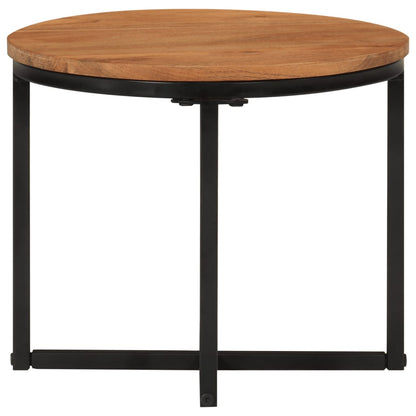 Tavolino Salotto 35x35x30cm in Legno Massello di Acacia e Ferro