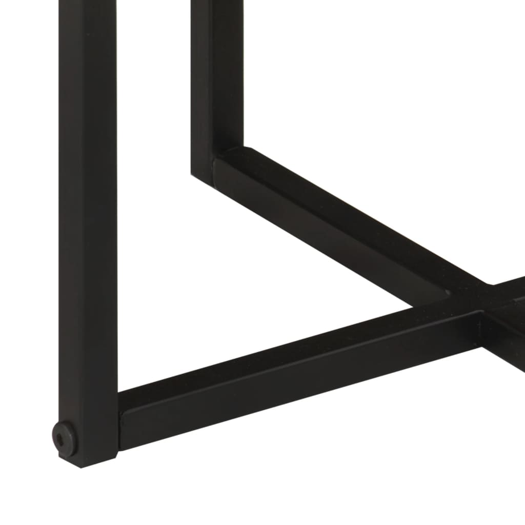 Tavolino Salotto 35x35x30cm in Legno Massello di Acacia e Ferro