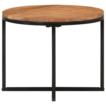 Tavolino Salotto 45x45x35cm in Legno Massello di Acacia e Ferro | homemem39