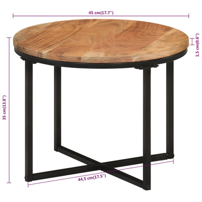 Tavolino Salotto 45x45x35cm in Legno Massello di Acacia e Ferro | homemem39