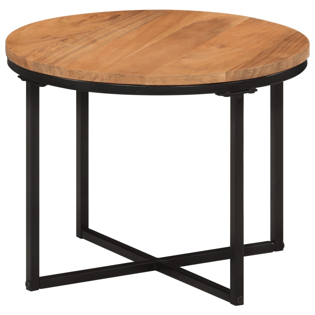 Tavolino Salotto 45x45x35cm in Legno Massello di Acacia e Ferro | homemem39